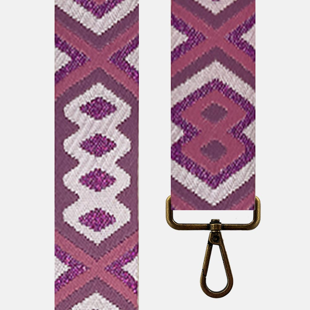 Tracolla etnica fucsia e viola per borsa, intercambiabile - Belorias